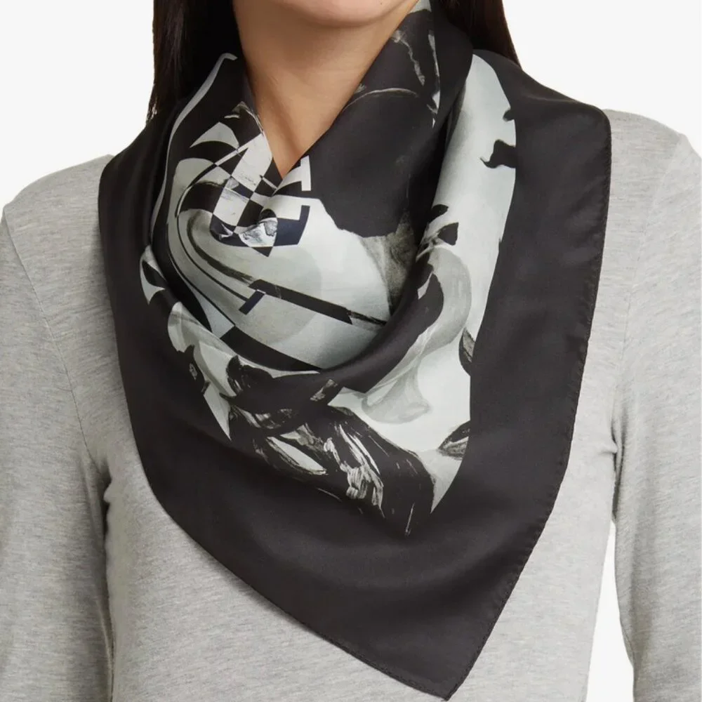 AllSaints Jackie Square Silk Scarf